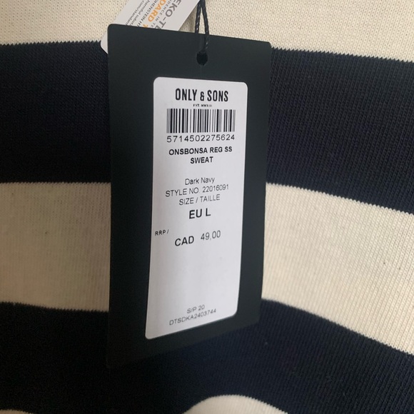 Onsbona reg ss sweat stripped T-shirt Only & Sons - Picture 3 of 4